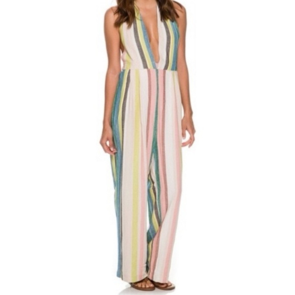 Free People My Kind of Woman Garden Linen-Blend Jumpsuit